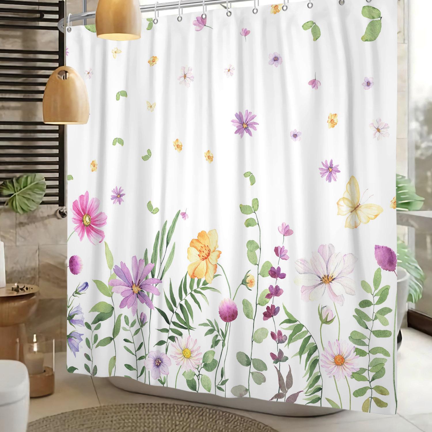 Plant Leaves Flower Shower Curtain Waterproof Bathroom Decor Natural Style Floral Theme Splash Resistant Partition Bath Curtains W60H190(CM)-1 Pcs
Plant Leaves Flower Shower Curtain Waterproof Bathroom Decor Natural Style Floral Theme Splash Resistant Partition Bath Curtains W60H190(CM)-1 Pcs