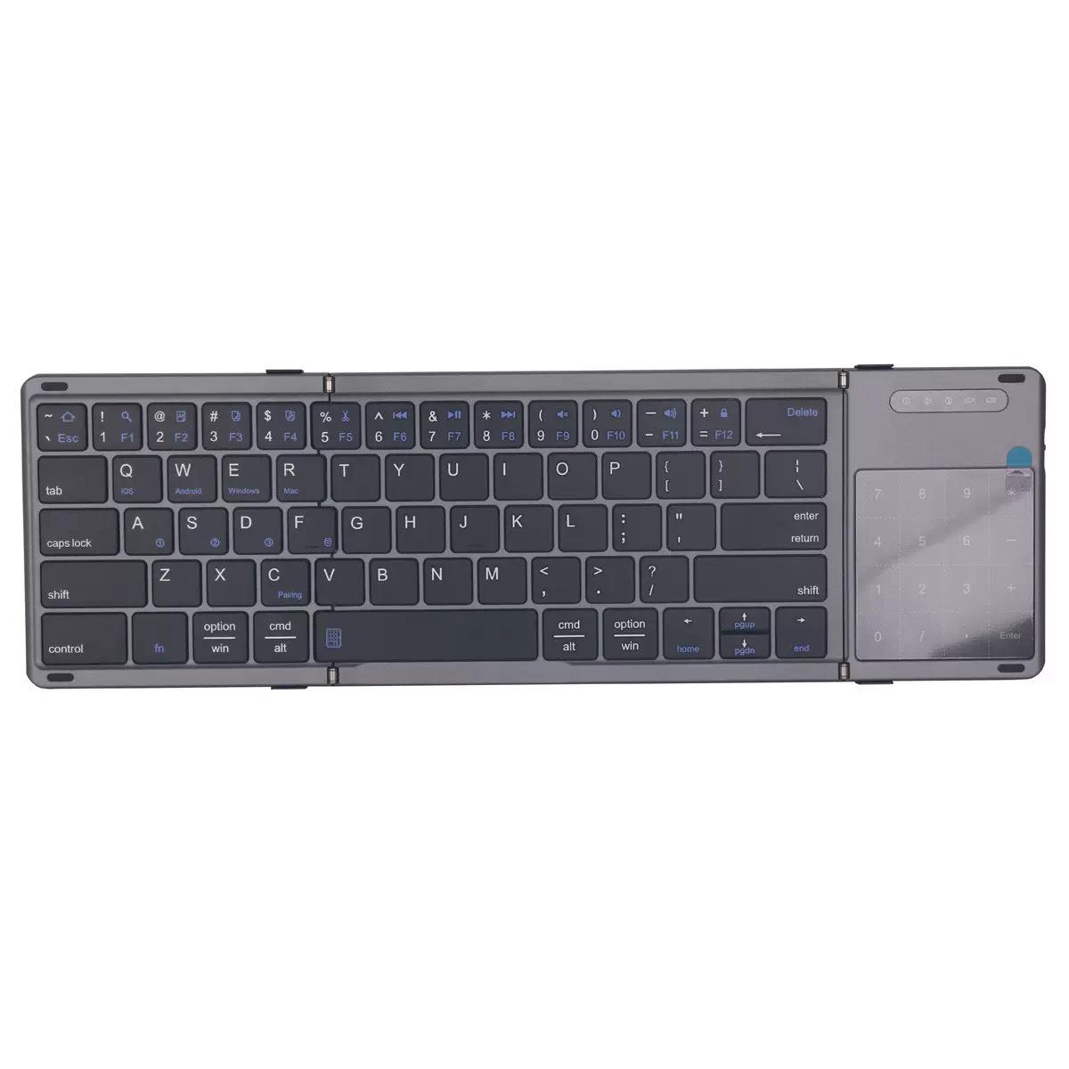 New B077T Bluetooth Wireless Mini Folding Keyboard with Touchpad - Ultra-thin & Portable for Business Office Use сірий колір
New B077T Bluetooth Wireless Mini Folding Keyboard with Touchpad - Ultra-thin & Portable for Business Office Use сірий колір