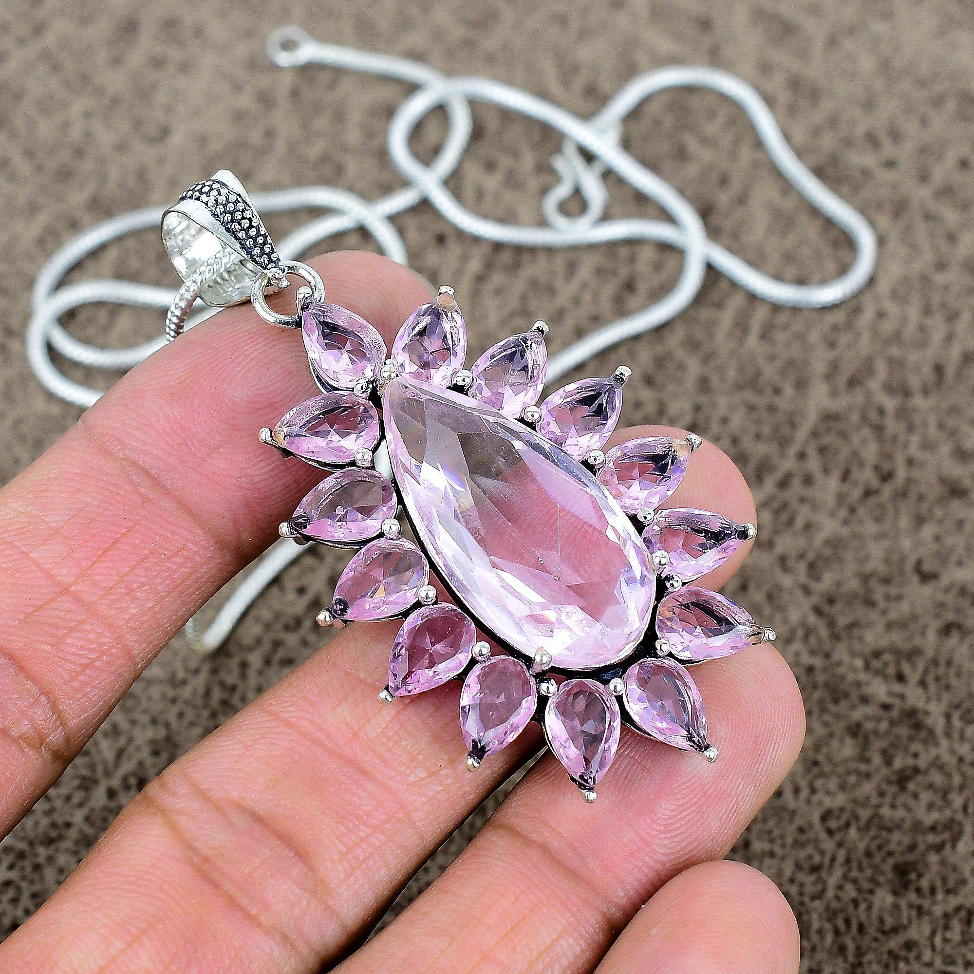 Pink Kunzite Gemstone Handmade 925 Sterling Silver Jewelry Pendant 2.48 KKG-288
Pink Kunzite Gemstone Handmade 925 Sterling Silver Jewelry Pendant 2.48 KKG-288