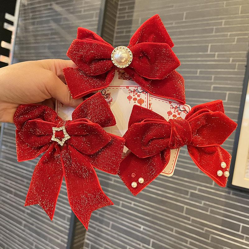 Red Bow & Gold Velvet Tassel Hair Clip - New Year Festive Women s Headwear Accessory for Girls
Red Bow & Gold Velvet Tassel Hair Clip - New Year Festive Women s Headwear Accessory for Girls