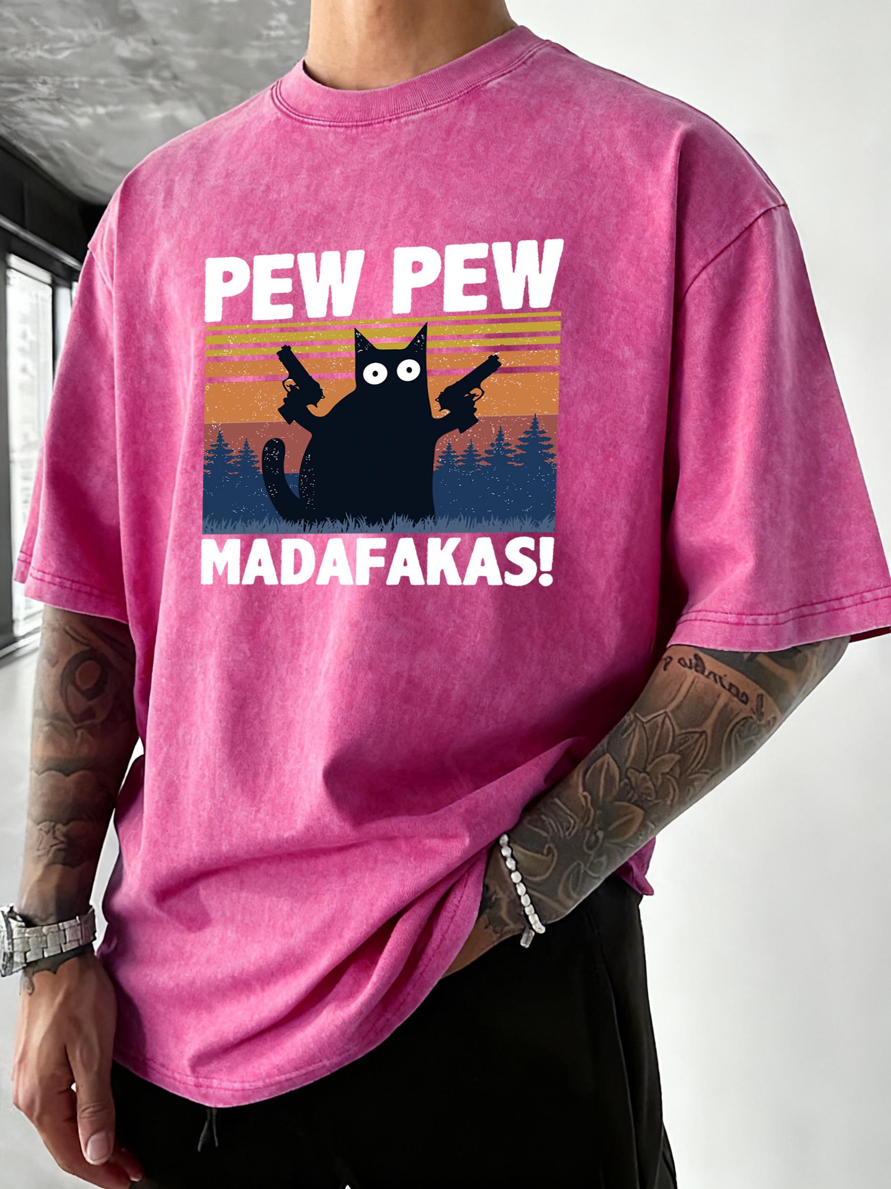 Pew Pew Madafakas A Cat Holding A Handgun Print Washed T Shirt Man Cotton Hip Hop TShirt Street Soft Top Crewneck Loose Clothes S
Pew Pew Madafakas A Cat Holding A Handgun Print Washed T Shirt Man Cotton Hip Hop TShirt Street Soft Top Crewneck Loose Clothes S