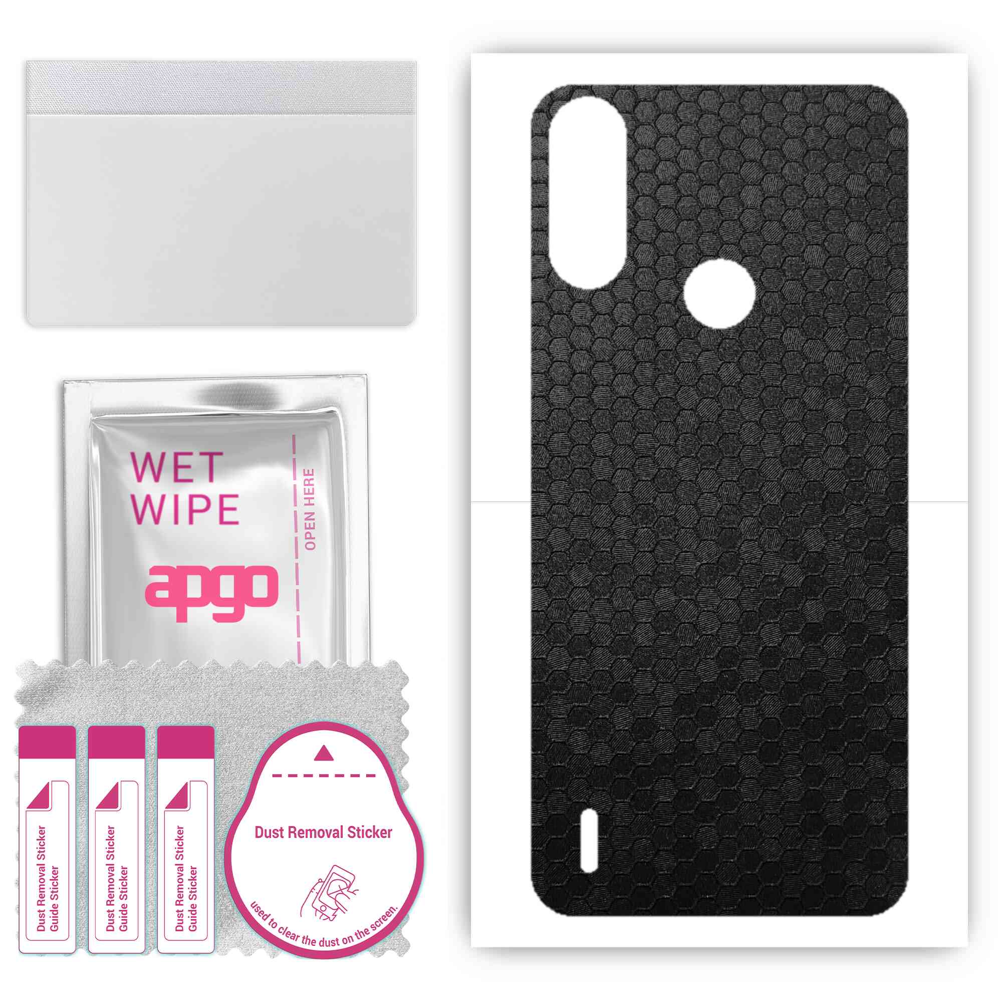 apgo Protective Skin Sticker for the back compatible with Motorola Moto E7 Power, Wrap Film, Foil, Vinyl - Pattern Black Honeycomb
apgo Protective Skin Sticker for the back compatible with Motorola Moto E7 Power, Wrap Film, Foil, Vinyl - Pattern Black Honeycomb