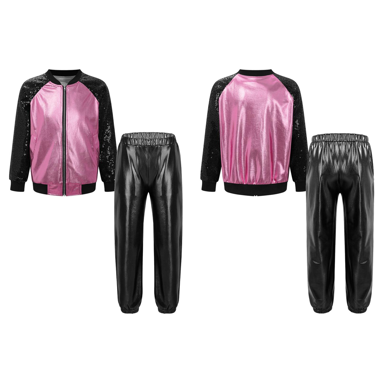 Дитяча куртка з паєтками на блискавці та металеві штани для танцювального виступу в стилі хіп-хоп 11-12 Years
Дитяча куртка з паєтками на блискавці та металеві штани для танцювального виступу в стилі хіп-хоп 11-12 Years