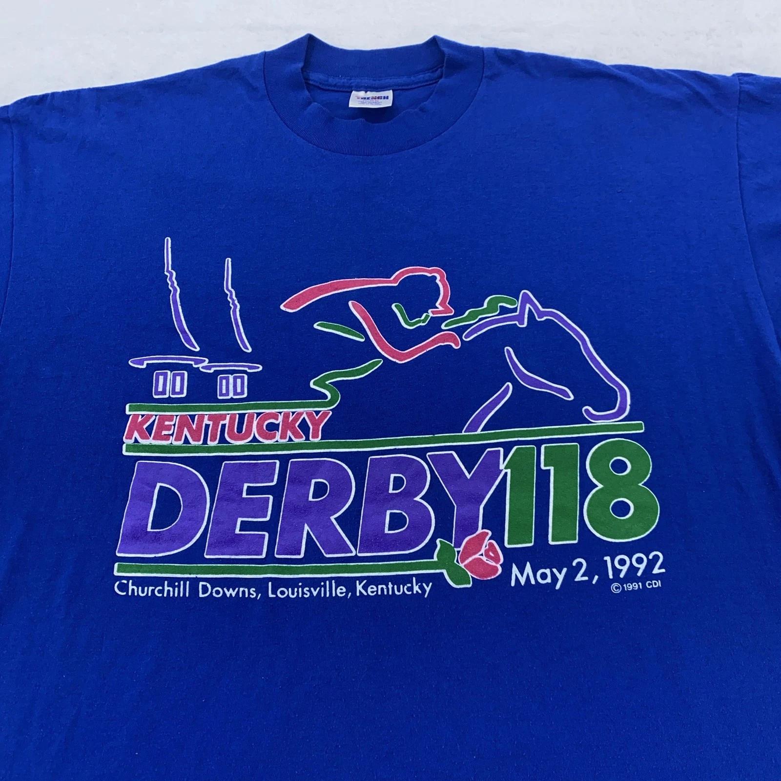 Vintage Kentucky Derby 118 Shirt T-Shirt Tee Mens XL Blue Horse Racing 1992 90s 3XL
Vintage Kentucky Derby 118 Shirt T-Shirt Tee Mens XL Blue Horse Racing 1992 90s 3XL