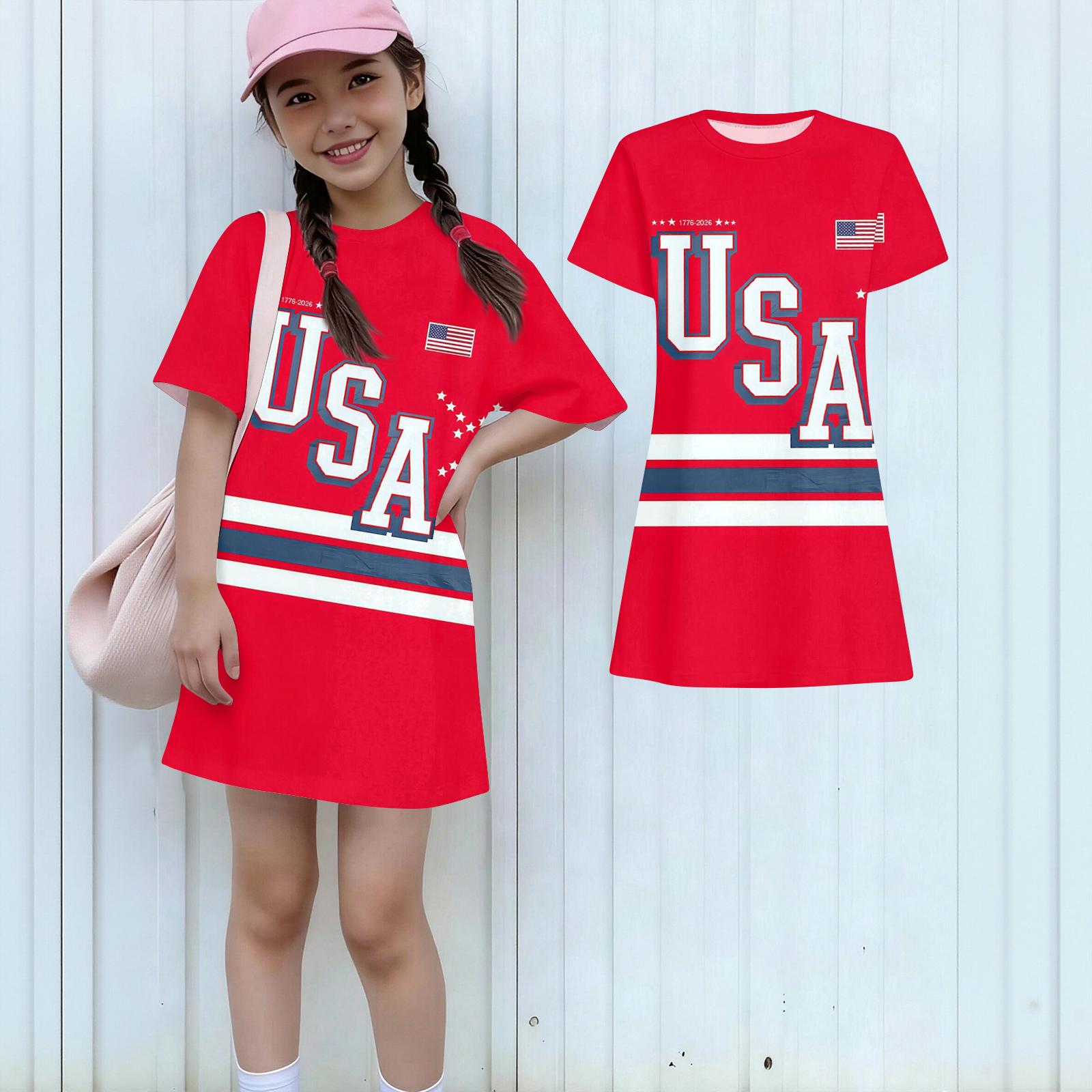Girls Independence Day Print Casual Dress Kids Loose Round Neck Short Sleeve Thin Sundress 160 кавун червоний колір
Girls Independence Day Print Casual Dress Kids Loose Round Neck Short Sleeve Thin Sundress 160 кавун червоний колір