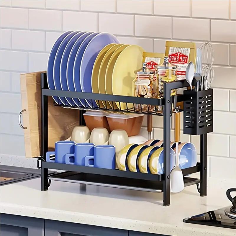 Yooshook Double-Layer Dish Drying Rack with Chopping Board Holder
Yooshook Double-Layer Dish Drying Rack with Chopping Board Holder