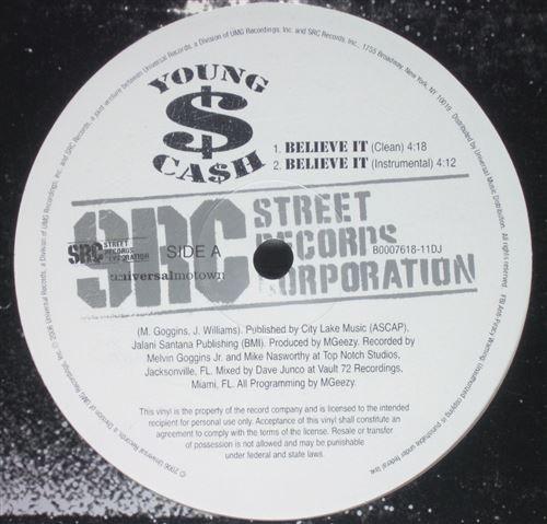12inch Record YOUNG CASH - Believe It B000761811DJ Street Records 2006 US Rap & Hip-Hop/R&B Used
12inch Record YOUNG CASH - Believe It B000761811DJ Street Records 2006 US Rap & Hip-Hop/R&B Used