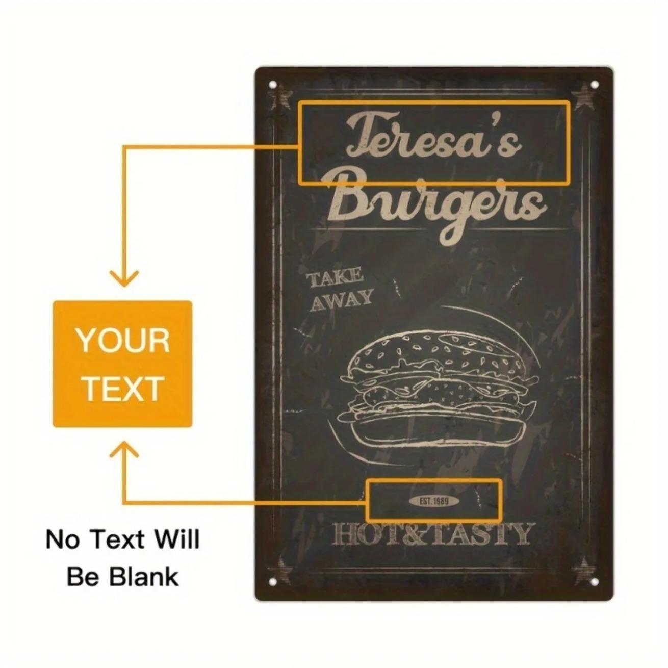 Customizable Your Text Burgers Take Away Hot Tasty Metal Sign Vintage Wall Art Home Farmhouse Decor чорний
Customizable Your Text Burgers Take Away Hot Tasty Metal Sign Vintage Wall Art Home Farmhouse Decor чорний