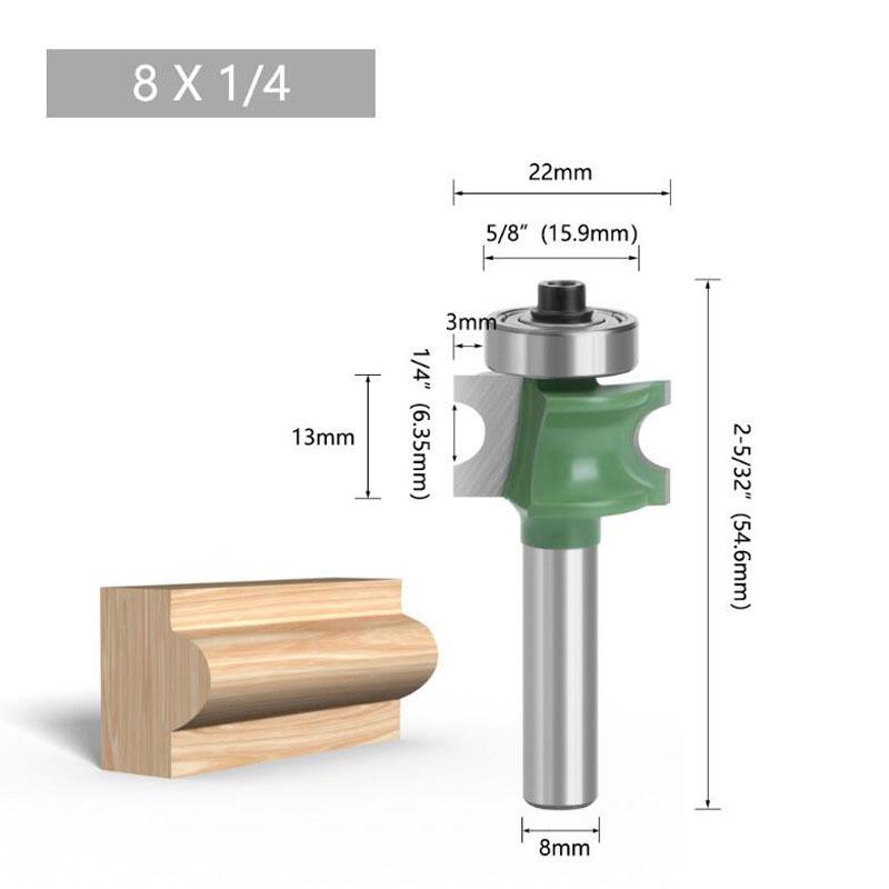 Концевая фреза с хвостовиком 8 мм, полукруглая фреза, фреза по дереву с 2 канавками и подшипником, деревообрабатывающий инструмент, фреза NO1 зелёный
Концевая фреза с хвостовиком 8 мм, полукруглая фреза, фреза по дереву с 2 канавками и подшипником, деревообрабатывающий инструмент, фреза NO1 зелёный
