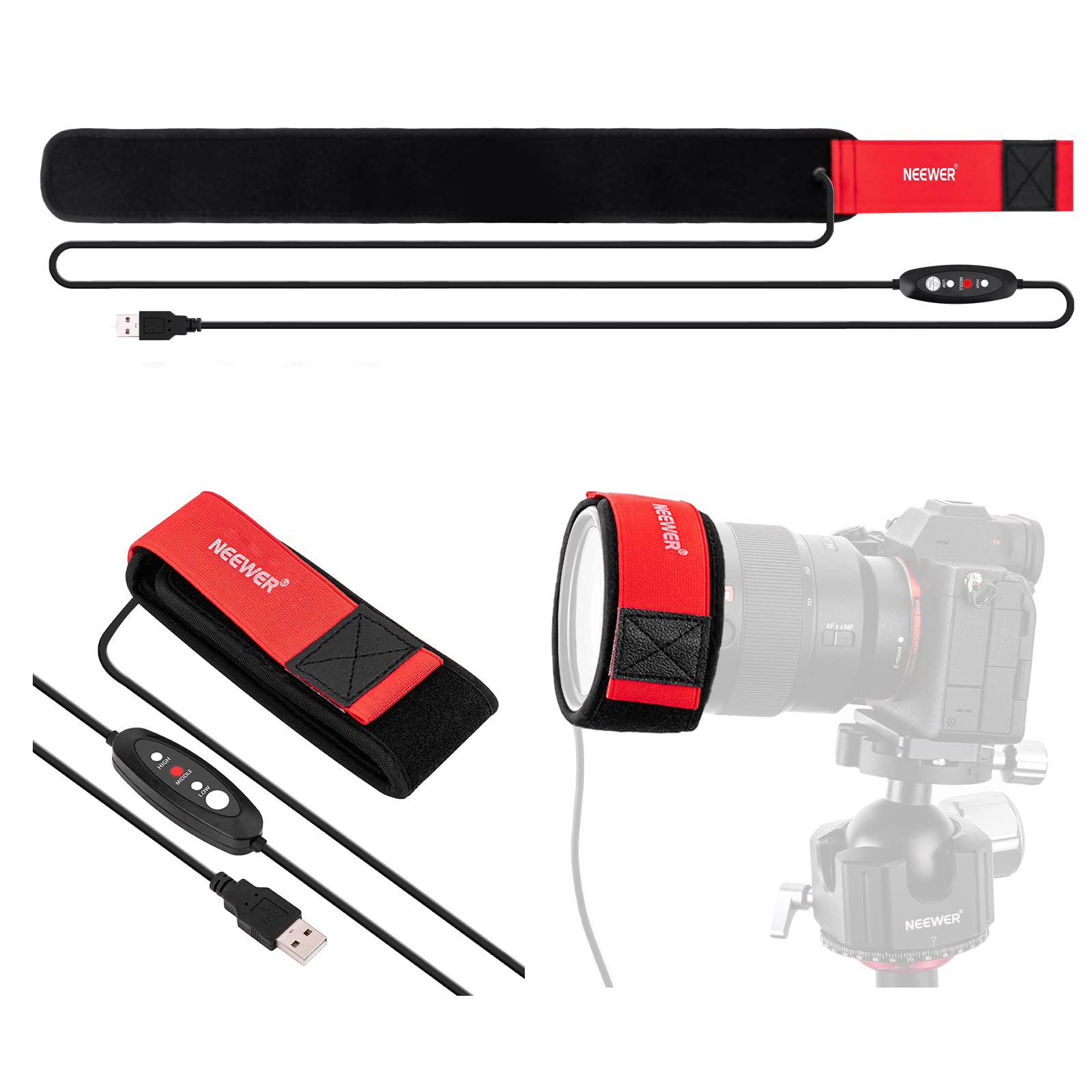 NEEWER USB Lens Heater Lens Warmer for DSLR Camera and 3 Temperature Controller Condensation Heater for Telescope Camera Astrophotography 20 /500mm
NEEWER USB Lens Heater Lens Warmer for DSLR Camera and 3 Temperature Controller Condensation Heater for Telescope Camera Astrophotography 20 /500mm