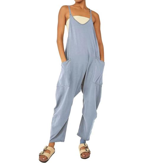 Romper Overalls Large Pocket Back Zipper Solid Color Loose Long Trousers Casual Wear Sleeveless Summer Jumpsuits Ladies Siamese Pants Women Garment M
Romper Overalls Large Pocket Back Zipper Solid Color Loose Long Trousers Casual Wear Sleeveless Summer Jumpsuits Ladies Siamese Pants Women Garment M