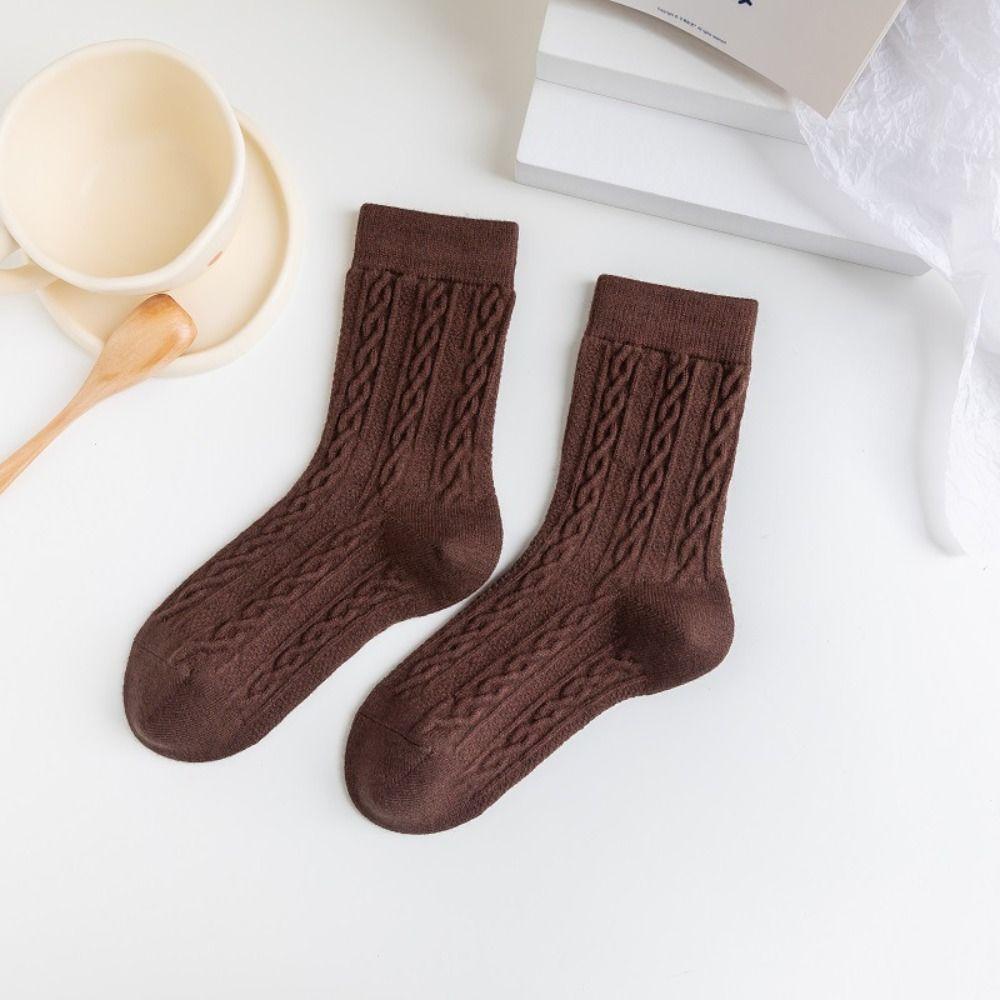 Streetwear Thick Twists Socks Retro College Socks Women Cute Warm Tube Socks Student 6Pairs
Streetwear Thick Twists Socks Retro College Socks Women Cute Warm Tube Socks Student 6Pairs