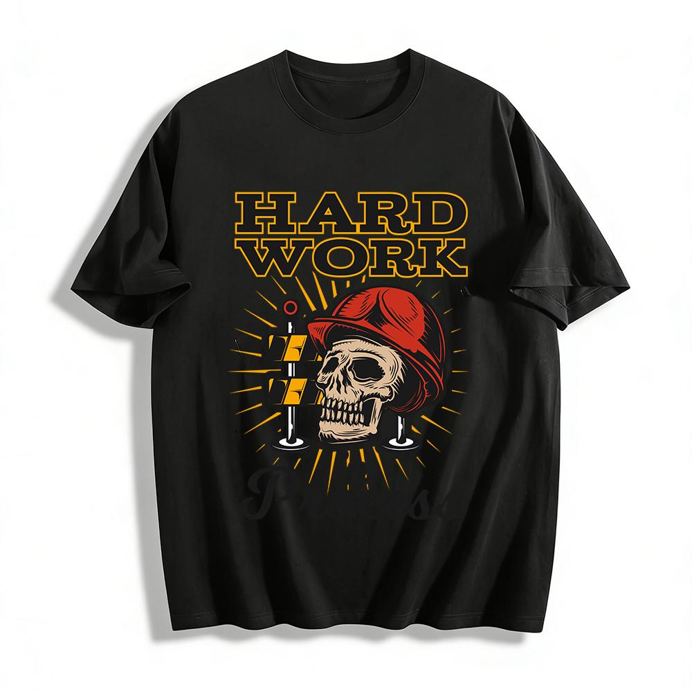 Hard Work In Process Skull Print Construction Themed Tee Pure cotton T-shirt 6XL
Hard Work In Process Skull Print Construction Themed Tee Pure cotton T-shirt 6XL