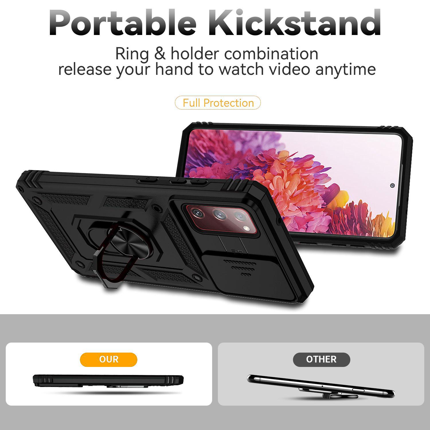 For Samsung Galaxy S20 FE 2022/S20 FE 4G/FE 5G/S20 Lite Slide Camera Protector PC+TPU Case Drop-resistant Kickstand Phone Shell Black
For Samsung Galaxy S20 FE 2022/S20 FE 4G/FE 5G/S20 Lite Slide Camera Protector PC+TPU Case Drop-resistant Kickstand Phone Shell Black