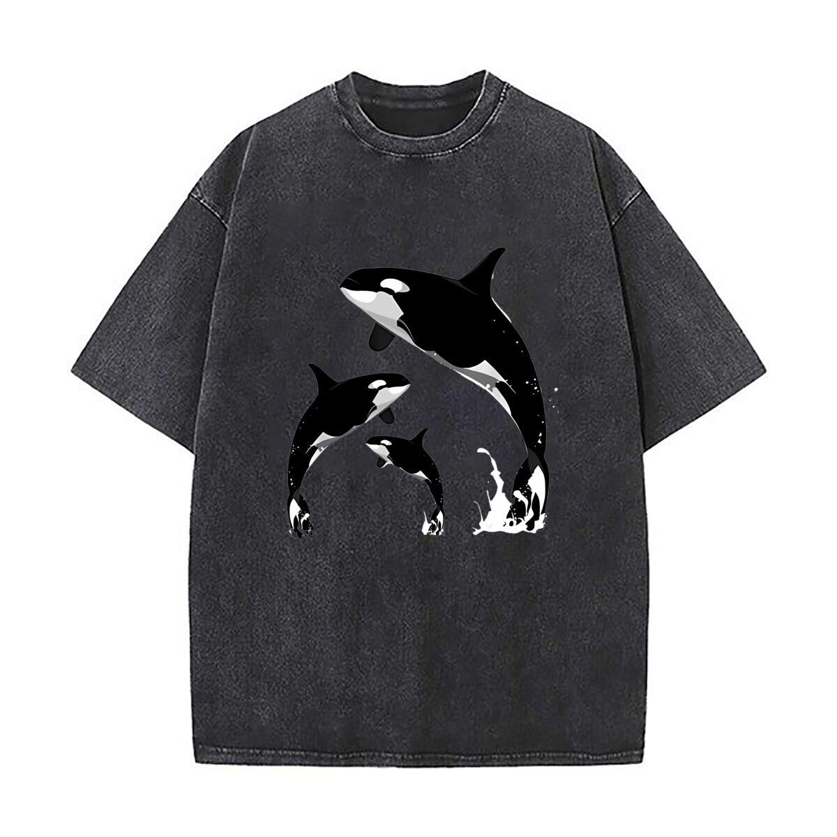 Orca Whales Family Scene Marine Life Inspired Art Heavy Men Washed Casual Cotton Short Sleeve Acid Wash Top S
Orca Whales Family Scene Marine Life Inspired Art Heavy Men Washed Casual Cotton Short Sleeve Acid Wash Top S