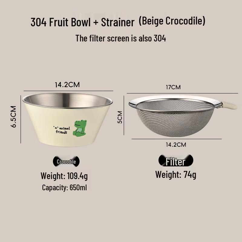Zhishi 304 Stainless Steel Multi-functional Bowl with Colander
Zhishi 304 Stainless Steel Multi-functional Bowl with Colander