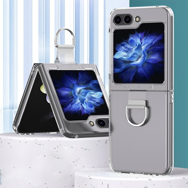 For Samsung Galaxy Z Flip5 5G Hard PC Phone Case Transparent Phone Cover with Metal Ring Holder A
For Samsung Galaxy Z Flip5 5G Hard PC Phone Case Transparent Phone Cover with Metal Ring Holder A