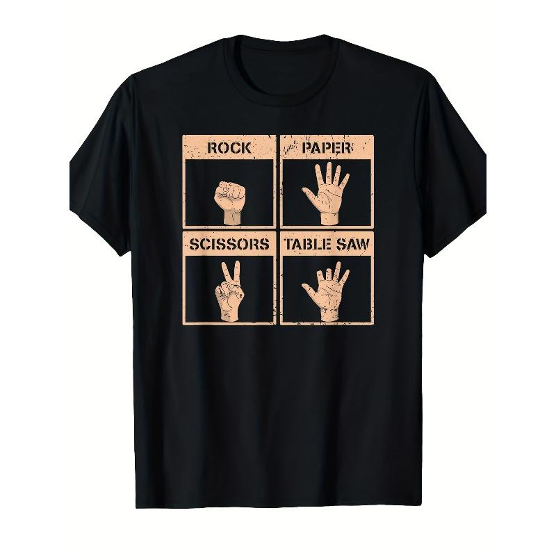 European sizes Men S Funny Rock Paper Scissors Table Saw Missing Fingers Graphic T-Shirt - Humorous Workplace Accident Design 4XL чорний
European sizes Men S Funny Rock Paper Scissors Table Saw Missing Fingers Graphic T-Shirt - Humorous Workplace Accident Design 4XL чорний