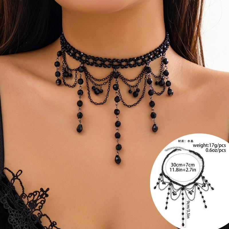 Meier Punk lace choker retro choker black gothic lolita teardrop tassel necklace see details
Meier Punk lace choker retro choker black gothic lolita teardrop tassel necklace see details