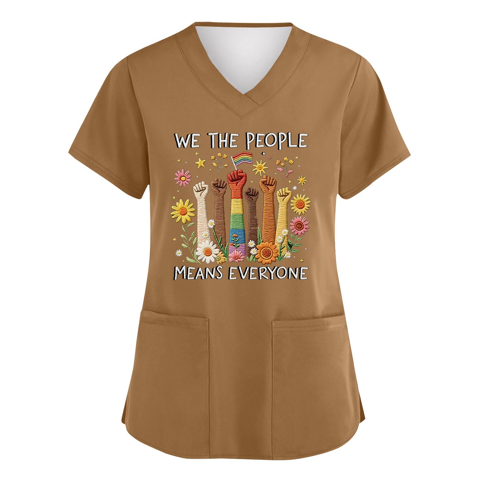 Women V Neck Short Sleeve Work Top with Pockets Floral Print Medical Uniform Shirt Durable Fabric Comfortable Fit for Healthcare Professionals XXXXL
Women V Neck Short Sleeve Work Top with Pockets Floral Print Medical Uniform Shirt Durable Fabric Comfortable Fit for Healthcare Professionals XXXXL