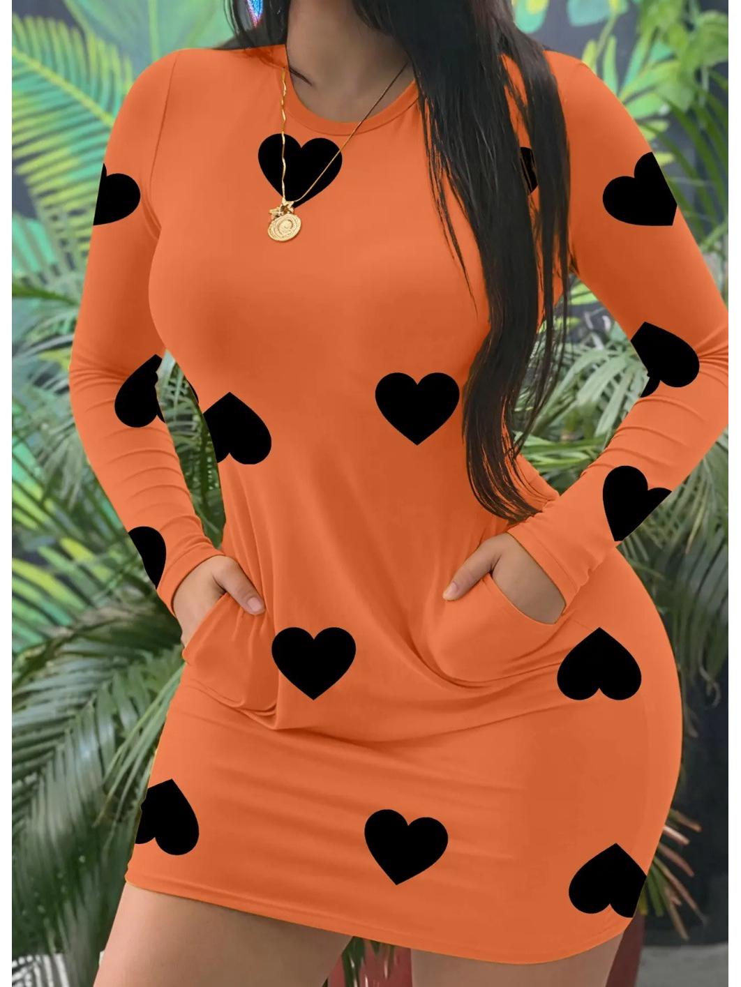 2026 Heart Pattern Long Sleeve Bodycon Nightgown S помаранчевий
2026 Heart Pattern Long Sleeve Bodycon Nightgown S помаранчевий