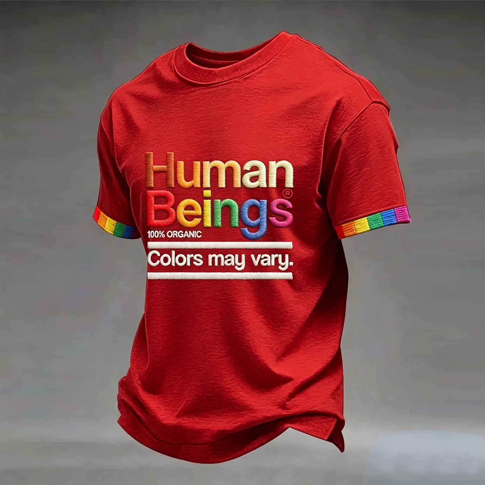 Short Sleeve Crewneck T Shirt with Human Beings Print 100 Percent Cotton Unisex Casual Top Rainbow Trimmed Cuffs XXL красный
Short Sleeve Crewneck T Shirt with Human Beings Print 100 Percent Cotton Unisex Casual Top Rainbow Trimmed Cuffs XXL красный