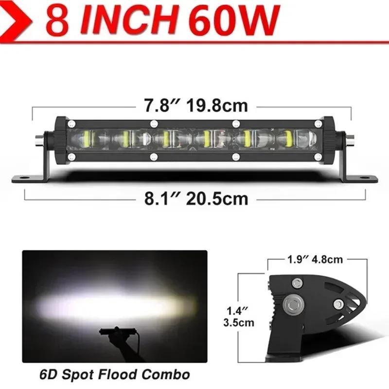 6D Ultra Strip LED Light Bar 8 14 20 inch Driving Fog Lamp Work Light 4x4 Led Bar for Motorcycle Car Offroad SUV ATV Tractor 6D 8inch 60w
6D Ultra Strip LED Light Bar 8 14 20 inch Driving Fog Lamp Work Light 4x4 Led Bar for Motorcycle Car Offroad SUV ATV Tractor 6D 8inch 60w