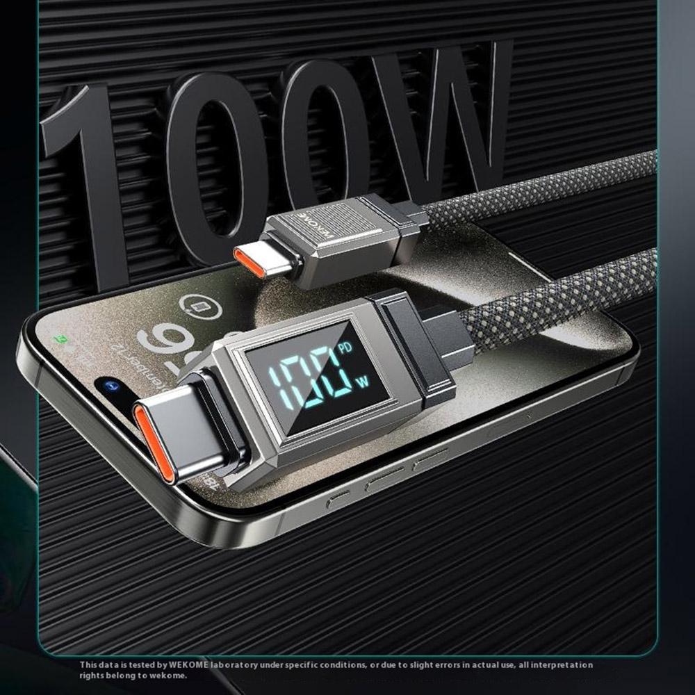 WEKOME WDC-41 Raython Series Type-C to Type-C 100W Super Fast Charging Data Cable with Smart Digital Display A
WEKOME WDC-41 Raython Series Type-C to Type-C 100W Super Fast Charging Data Cable with Smart Digital Display A