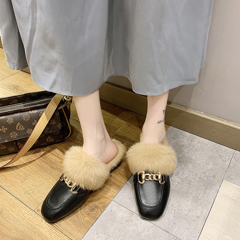 Mao Mao slippers women wear autumn and winter metal buckle bag head half drag bag head cotton slippers fashion low 35 чорний
Mao Mao slippers women wear autumn and winter metal buckle bag head half drag bag head cotton slippers fashion low 35 чорний