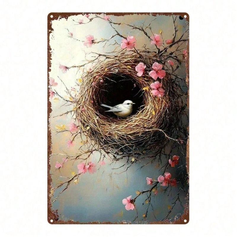 Vintage Bird Nest Metal Wall Poster 8x12 inch for Living Room
Vintage Bird Nest Metal Wall Poster 8x12 inch for Living Room