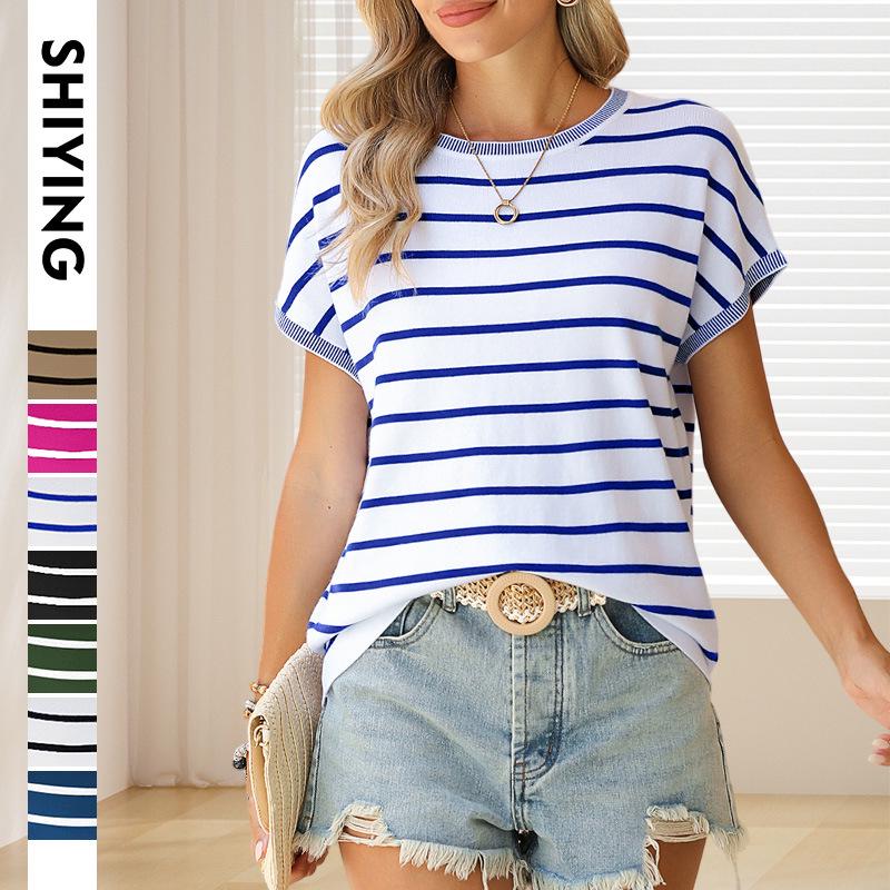 Shiying 2024 Spring/Summer Striped Round Neck Knit T-shirt - Versatile Commuting Style Extra Extra Large синий
Shiying 2024 Spring/Summer Striped Round Neck Knit T-shirt - Versatile Commuting Style Extra Extra Large синий