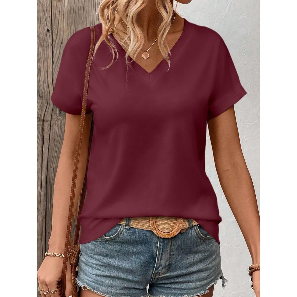 Women s Solid Color V-Neck T-Shirt - Oversized Short-Sleeve XL
Women s Solid Color V-Neck T-Shirt - Oversized Short-Sleeve XL