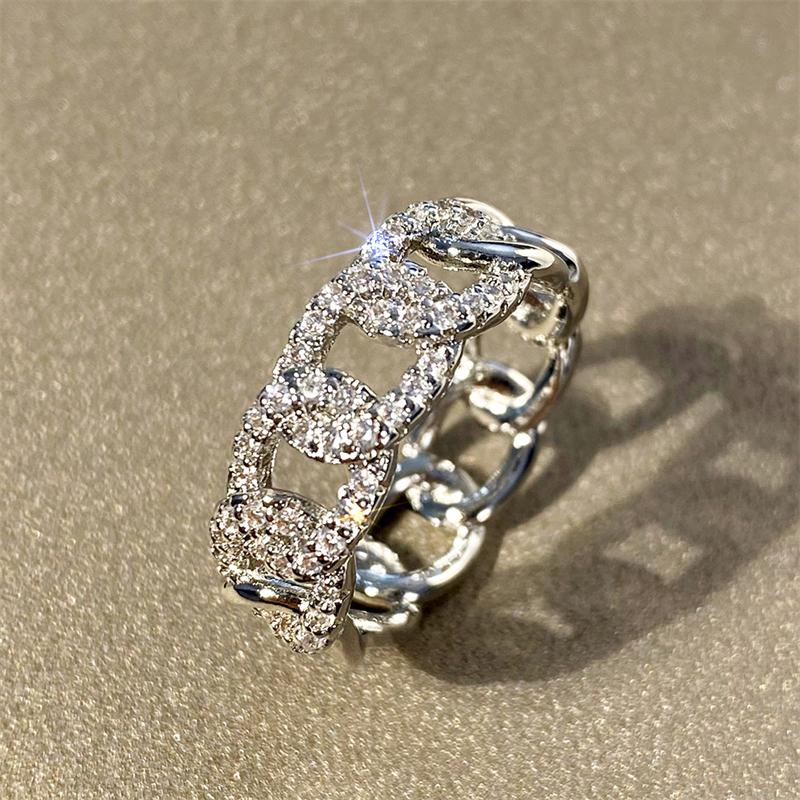 Huitan Chain Linked Design Finger Rings for Women Full with Dazzling Cubic Zirconia Statement Female Wedding Accessories Zircon 6
Huitan Chain Linked Design Finger Rings for Women Full with Dazzling Cubic Zirconia Statement Female Wedding Accessories Zircon 6