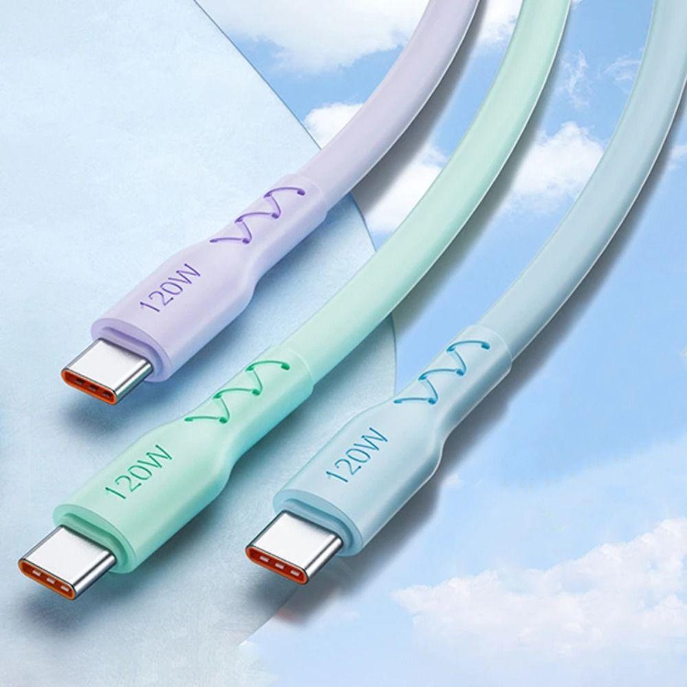 USB Type C 120W 6A Fast Charging Type C Cable Mobile Phone Accessories purple-1.5m
USB Type C 120W 6A Fast Charging Type C Cable Mobile Phone Accessories purple-1.5m