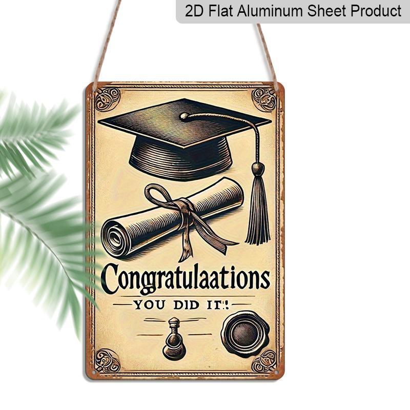 2D Flat Graduation Congratulations You Did It! 8 x12 Metal Wall Sign - Retro Scrollwork Aluminium Decor Suitable for Home, Office, Dorm - Graduation 20*30cm
2D Flat Graduation Congratulations You Did It! 8 x12 Metal Wall Sign - Retro Scrollwork Aluminium Decor Suitable for Home, Office, Dorm - Graduation 20*30cm