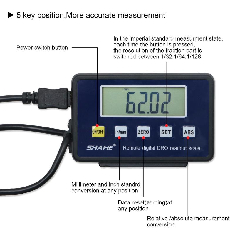Shahe 0-150mm/0-200mm/0-300mm 0.01 mm DRO Magnetic Remote Digital Readout Digital Linear Scale External Display 0-150mm
Shahe 0-150mm/0-200mm/0-300mm 0.01 mm DRO Magnetic Remote Digital Readout Digital Linear Scale External Display 0-150mm