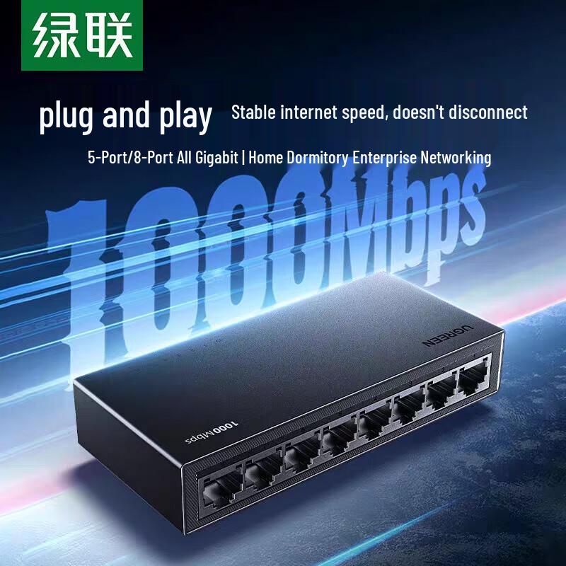 Ugreen 8-Port Gigabit Ethernet Switch
Ugreen 8-Port Gigabit Ethernet Switch