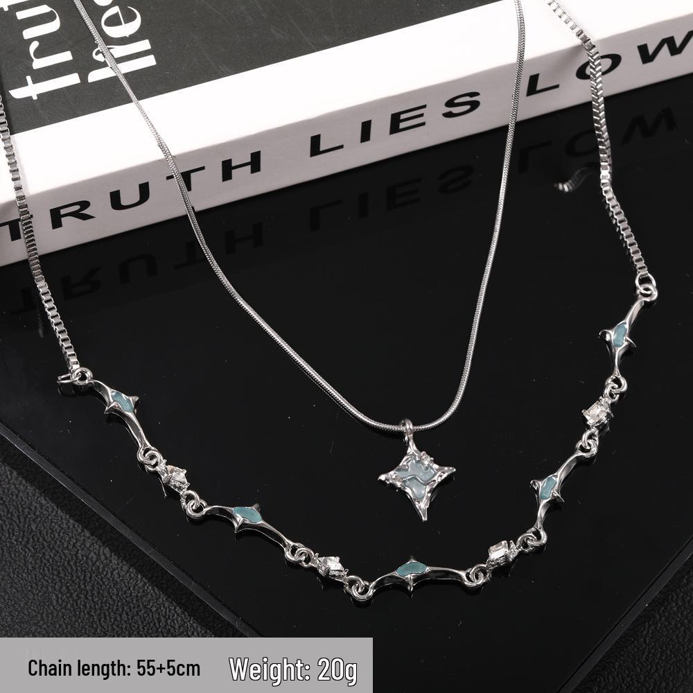 Double-Layered Blue Zircon Starburst Titanium Steel Necklace for Men & Women – Unique Sweater Chain Design
Double-Layered Blue Zircon Starburst Titanium Steel Necklace for Men & Women – Unique Sweater Chain Design