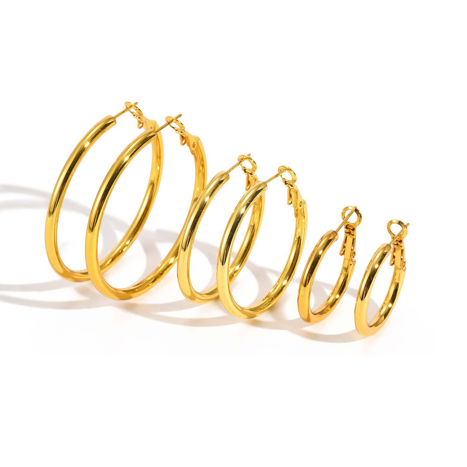 Vnox Stainless Steel 3pairs/set Hoop Earrings For Women, Small Big Round Circle, Classic Anti-allergy Jewelry
Vnox Stainless Steel 3pairs/set Hoop Earrings For Women, Small Big Round Circle, Classic Anti-allergy Jewelry
