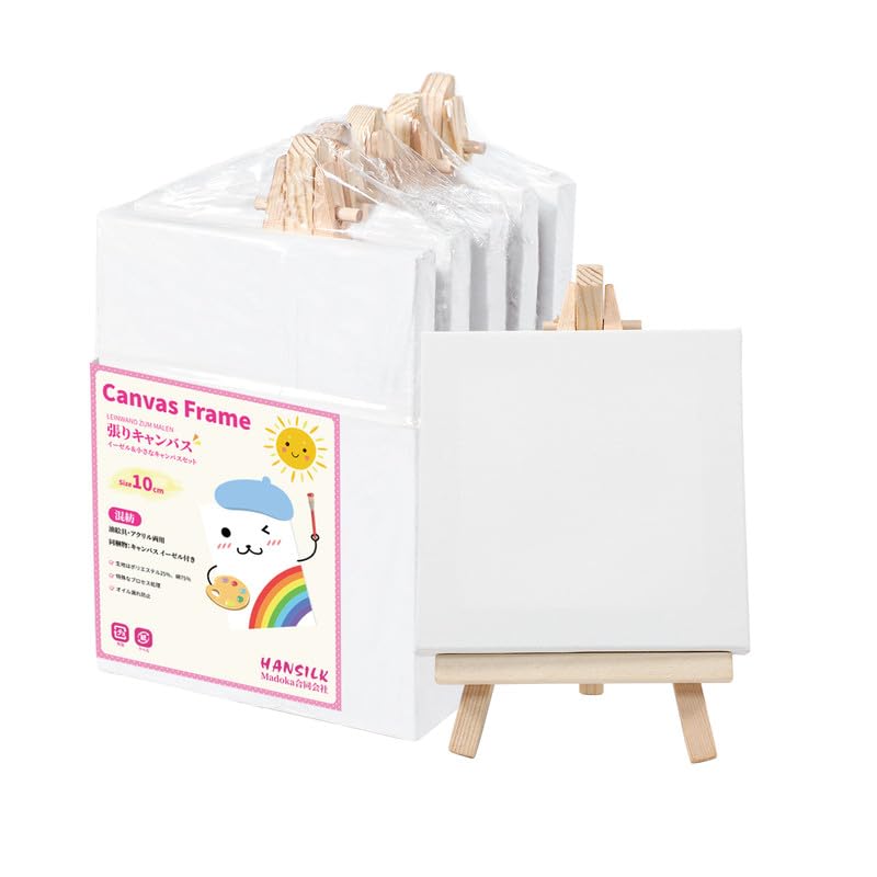 HANSILK canvas 5 pieces 10cm×10cm square mini canvas canvas board with easel painting For practice beginner painting board Applicable to watercolor
HANSILK canvas 5 pieces 10cm×10cm square mini canvas canvas board with easel painting For practice beginner painting board Applicable to watercolor