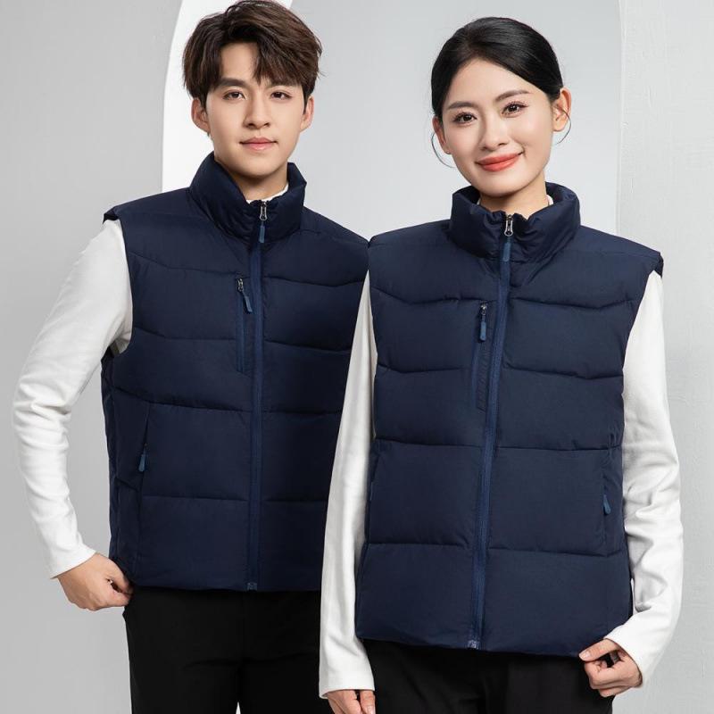 Premium Stand Collar Cotton Down Vest with Custom Logo - Cozy Corporate Teamwear Velvet Gilet 4XL темно-синього кольору
Premium Stand Collar Cotton Down Vest with Custom Logo - Cozy Corporate Teamwear Velvet Gilet 4XL темно-синього кольору