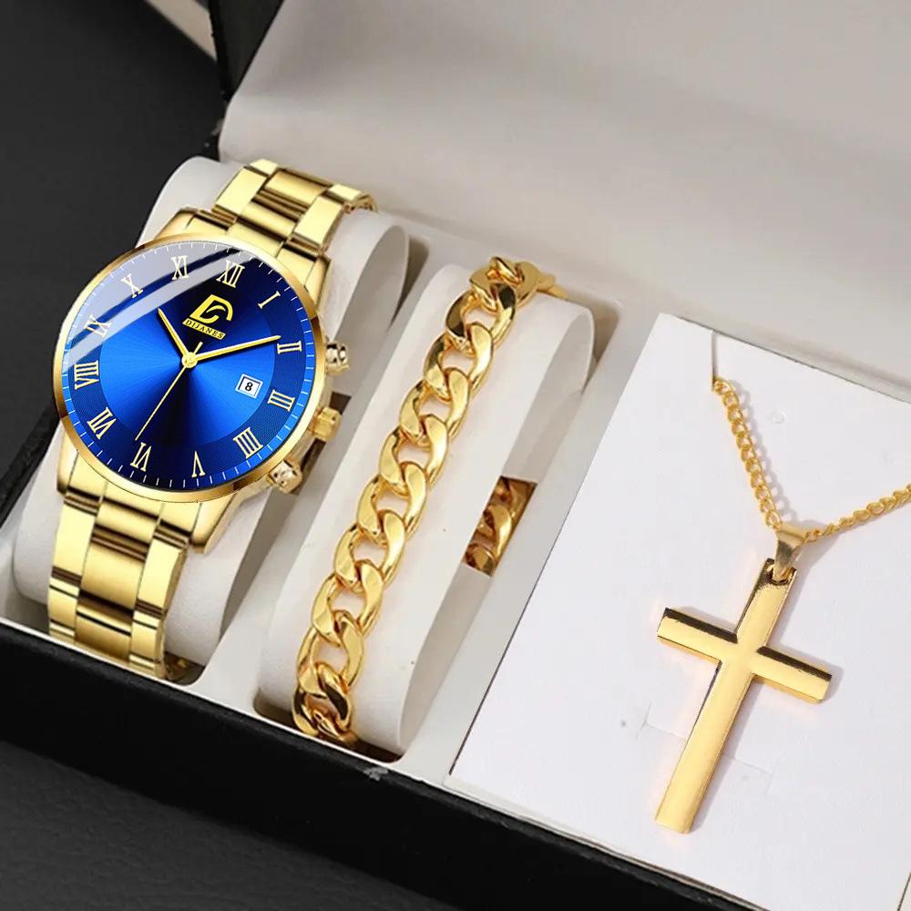 Watch 3-Piece Set Watch Men S Watch Steel Belt Watch Quartz Watch Fashion Sports Watch
Watch 3-Piece Set Watch Men S Watch Steel Belt Watch Quartz Watch Fashion Sports Watch