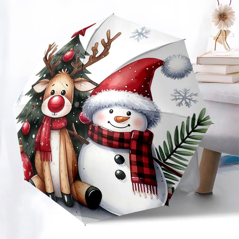 1pc Christmas Snowman & Reindeer with Festive Decorations, Automatic Opening/Closing Umbrella, Portable 3-Fold Design, 8-Bone Iron Frame, Outdoor, Hol
1pc Christmas Snowman & Reindeer with Festive Decorations, Automatic Opening/Closing Umbrella, Portable 3-Fold Design, 8-Bone Iron Frame, Outdoor, Hol