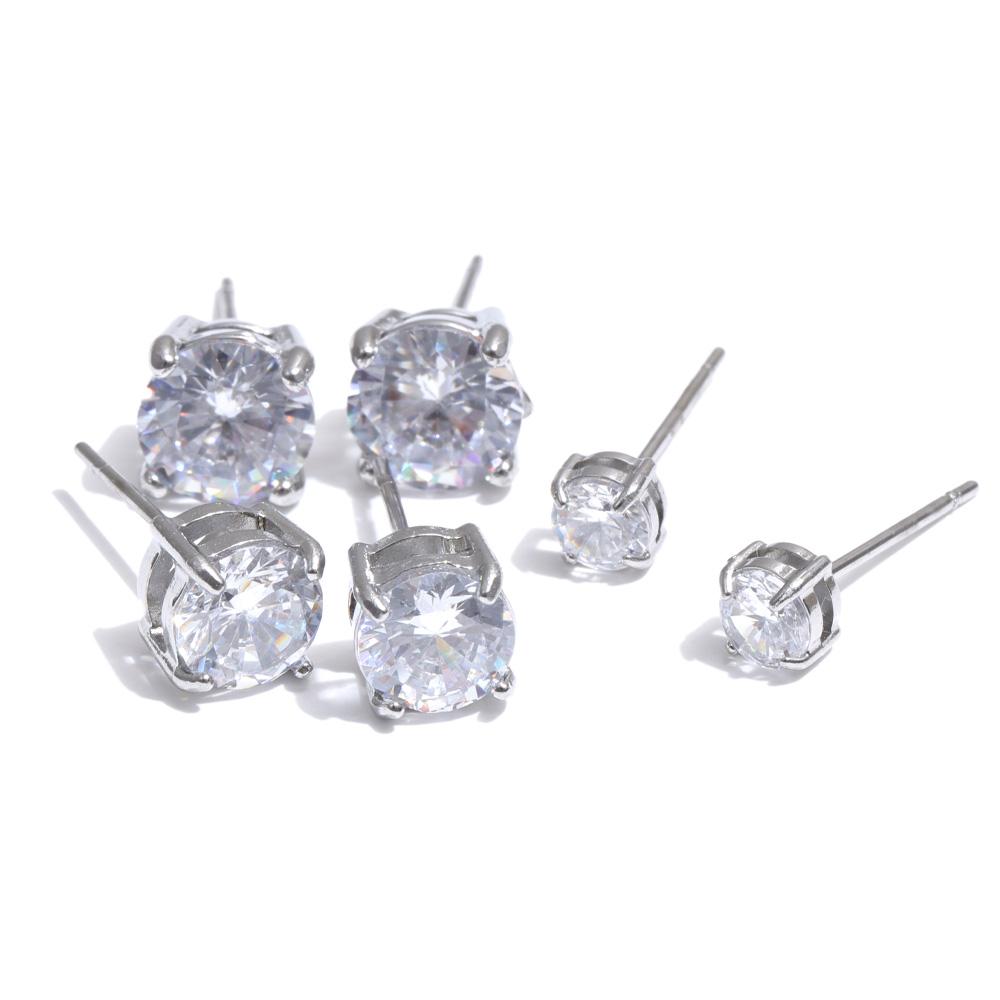 Yhpup 1Set High Quality Shiny Cubic Zirconia Round Stud Earrings Daily Stainless Steel Versatile Premium Jewelry Party Gift
Yhpup 1Set High Quality Shiny Cubic Zirconia Round Stud Earrings Daily Stainless Steel Versatile Premium Jewelry Party Gift