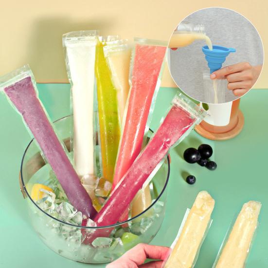 50Pcs Disposable Popsicle Bag with Funnel Leak-proof Zip Seals BPA-Free Freezer Tubes for Ice Pops Yogurt Juice Smoothies 50pcs
50Pcs Disposable Popsicle Bag with Funnel Leak-proof Zip Seals BPA-Free Freezer Tubes for Ice Pops Yogurt Juice Smoothies 50pcs