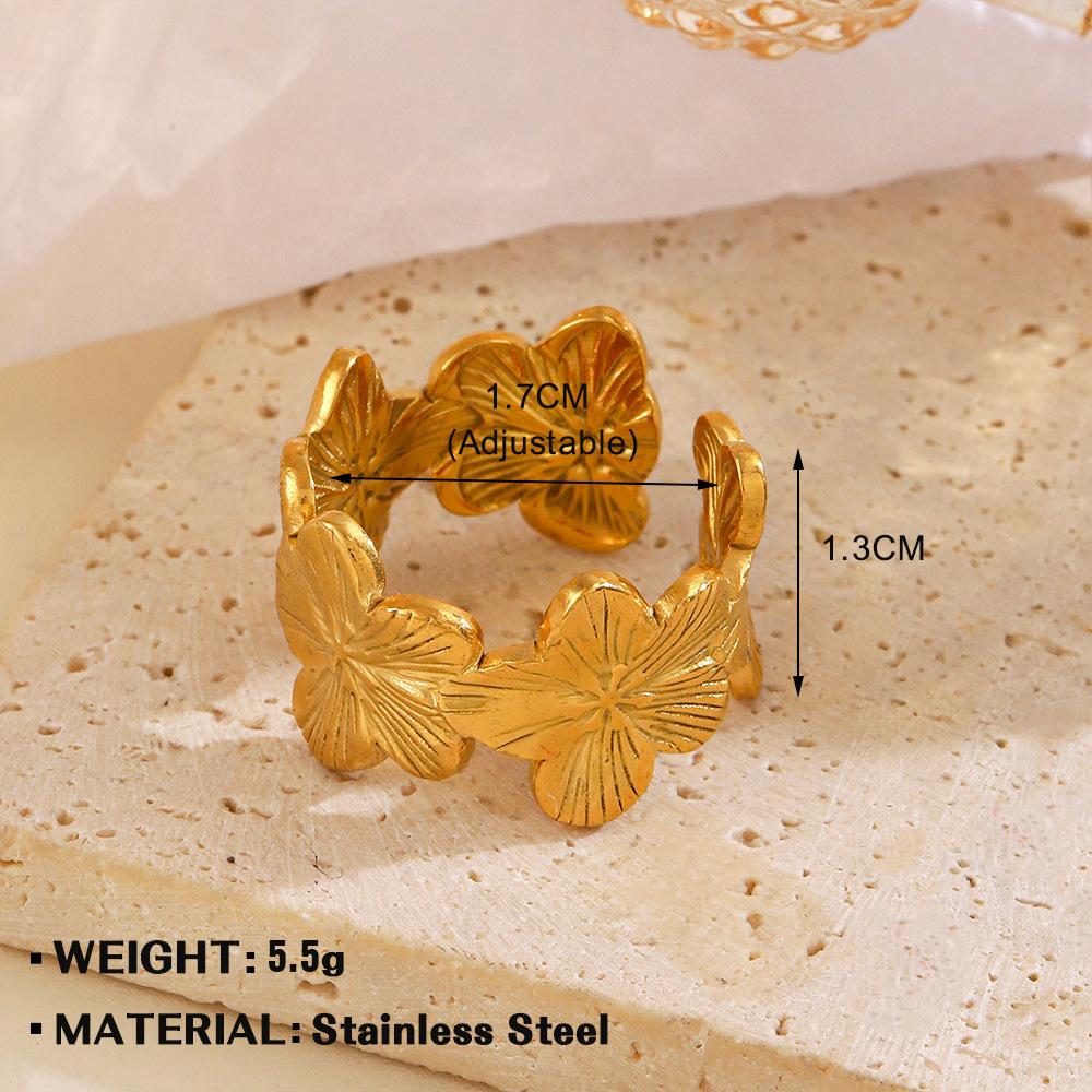 Elegant Stainless Steel Big Bloom Flower Rings For Women Gold PVD Plated Open Ring Finger Jewelry Wedding Her Gift Punk
Elegant Stainless Steel Big Bloom Flower Rings For Women Gold PVD Plated Open Ring Finger Jewelry Wedding Her Gift Punk
