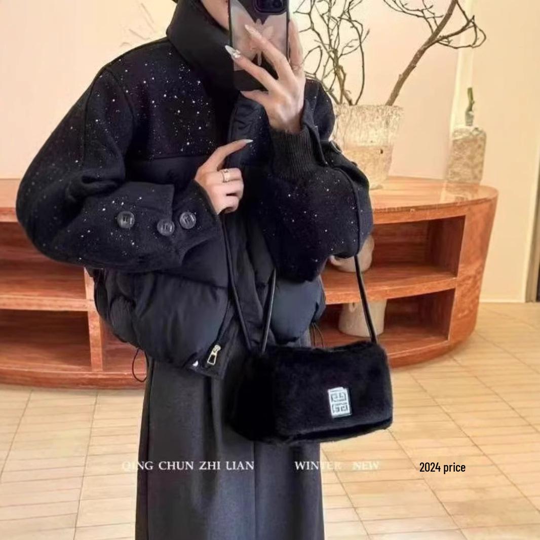 Korean Style Sequin Stand-Up Collar Women s Winter Jacket 2024 - Loose, Warm, Thickened Patchwork Design Extra Large
Korean Style Sequin Stand-Up Collar Women s Winter Jacket 2024 - Loose, Warm, Thickened Patchwork Design Extra Large