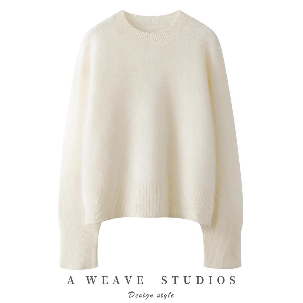Extra Thick Pure Cashmere Brushed Knit Pullover - Soft Loose Round Neck Sweater One Size
Extra Thick Pure Cashmere Brushed Knit Pullover - Soft Loose Round Neck Sweater One Size