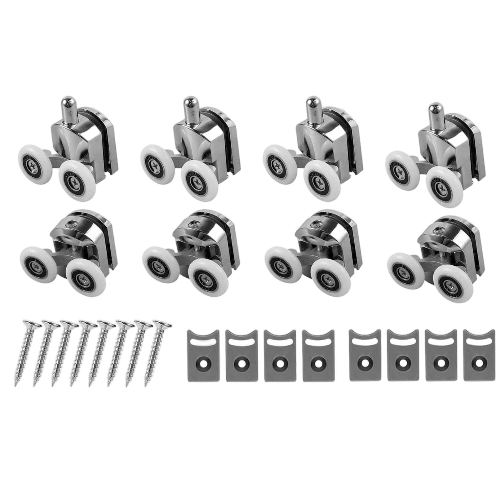 8 Pcs Curved Shower Door Rollers, 23mm Wheel With -Collision Pad And Screws For Glass Door For 4-6mm Glass Door One Size
8 Pcs Curved Shower Door Rollers, 23mm Wheel With -Collision Pad And Screws For Glass Door For 4-6mm Glass Door One Size