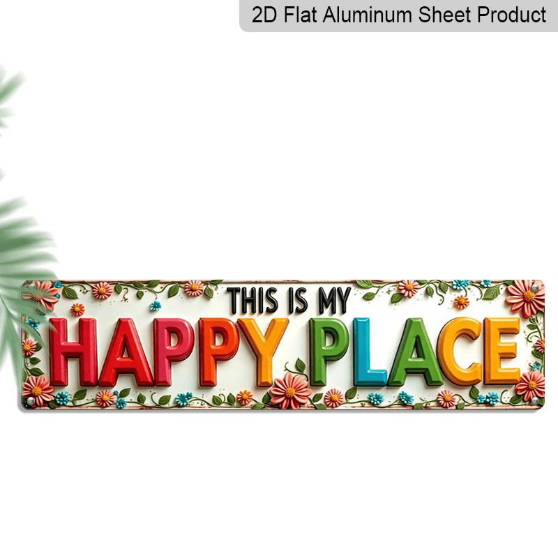 2D Flat, 1pc, Rustic This Is My Happy Place Aluminium Decorative Sign Floral Theme Wall Hanging Vintage Style Wall Decor for Bedroom, Living Room 40cm x 10cm
2D Flat, 1pc, Rustic This Is My Happy Place Aluminium Decorative Sign Floral Theme Wall Hanging Vintage Style Wall Decor for Bedroom, Living Room 40cm x 10cm